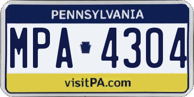 PA license plate MPA4304