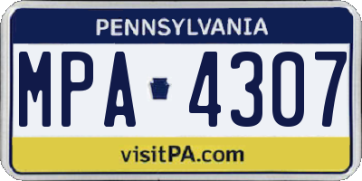 PA license plate MPA4307