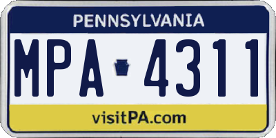PA license plate MPA4311