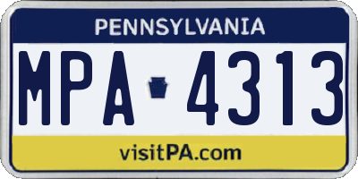 PA license plate MPA4313