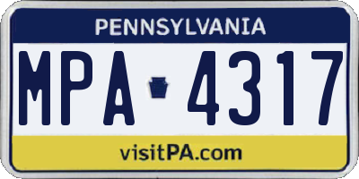 PA license plate MPA4317
