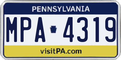 PA license plate MPA4319