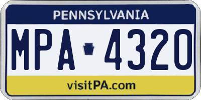 PA license plate MPA4320