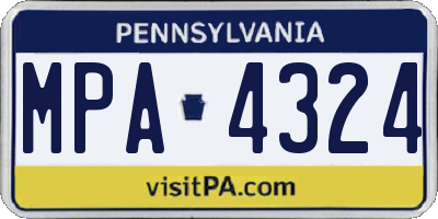 PA license plate MPA4324