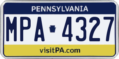PA license plate MPA4327