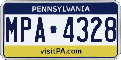 PA license plate MPA4328