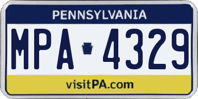 PA license plate MPA4329
