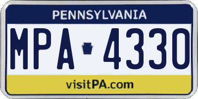 PA license plate MPA4330