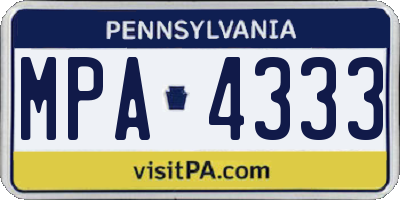 PA license plate MPA4333