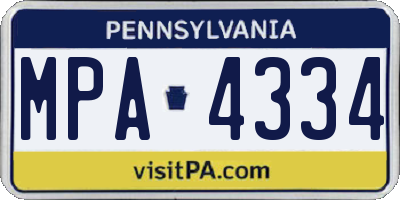 PA license plate MPA4334