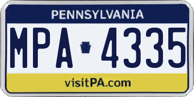 PA license plate MPA4335