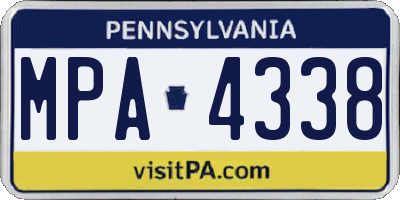 PA license plate MPA4338