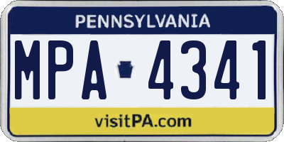 PA license plate MPA4341