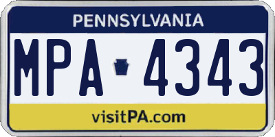 PA license plate MPA4343