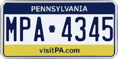 PA license plate MPA4345