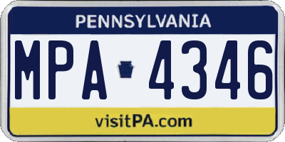 PA license plate MPA4346