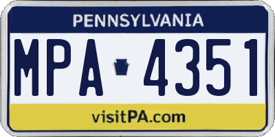 PA license plate MPA4351