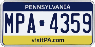 PA license plate MPA4359