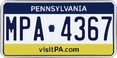 PA license plate MPA4367