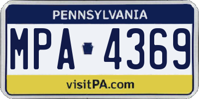 PA license plate MPA4369