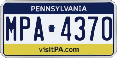 PA license plate MPA4370