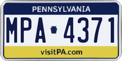 PA license plate MPA4371
