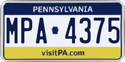 PA license plate MPA4375