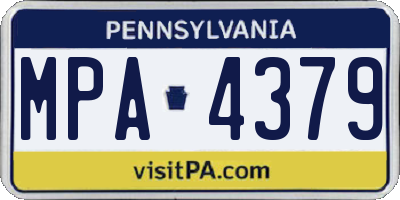 PA license plate MPA4379