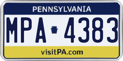 PA license plate MPA4383