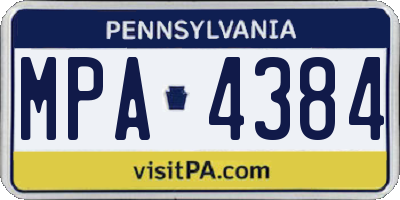 PA license plate MPA4384
