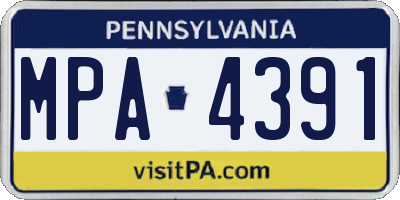 PA license plate MPA4391