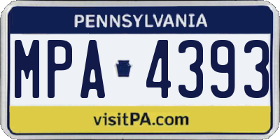 PA license plate MPA4393