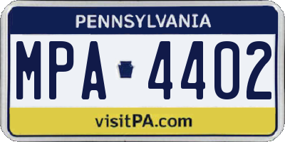 PA license plate MPA4402