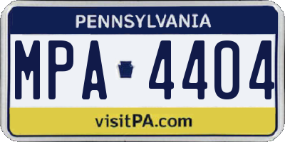 PA license plate MPA4404
