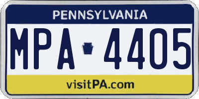 PA license plate MPA4405
