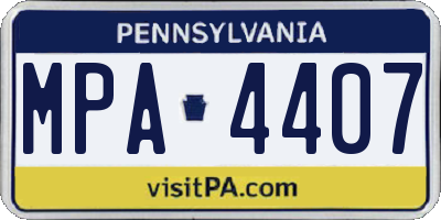 PA license plate MPA4407