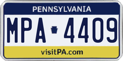 PA license plate MPA4409