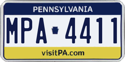 PA license plate MPA4411