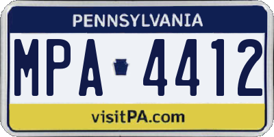 PA license plate MPA4412