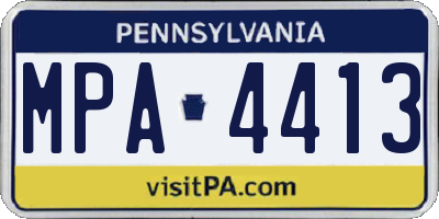 PA license plate MPA4413
