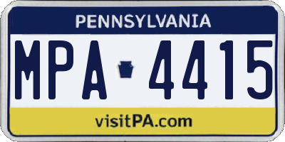 PA license plate MPA4415