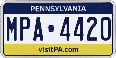 PA license plate MPA4420