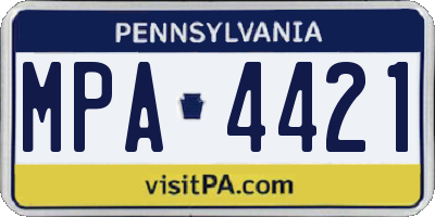 PA license plate MPA4421