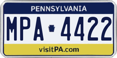 PA license plate MPA4422