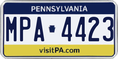 PA license plate MPA4423