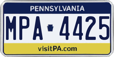 PA license plate MPA4425
