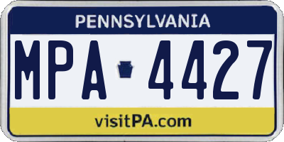 PA license plate MPA4427