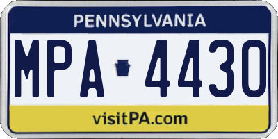 PA license plate MPA4430