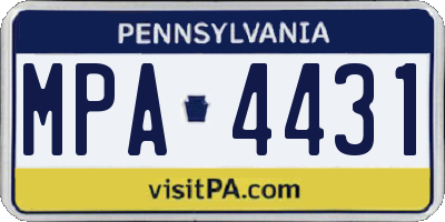 PA license plate MPA4431