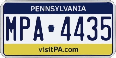 PA license plate MPA4435